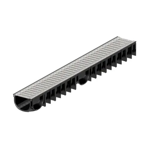 ACO Easyline H90 CZARNY zestaw: adapter do odpływu pionowego o110 mm + ścianka z możliwością odpływu o50 mm + ścianka pełna