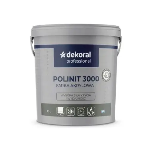 Dodaj do koszyka DEKORAL Farba POLINIT 3000 Biała 15L