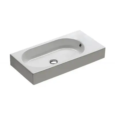 Hatria Area Y0W901 umywalka 70x35 cm prostokątna ścienna biała