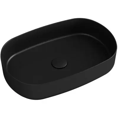 Isvea Infinity 10NF650552N umywalka 55x36 cm owalna nablatowa czarna