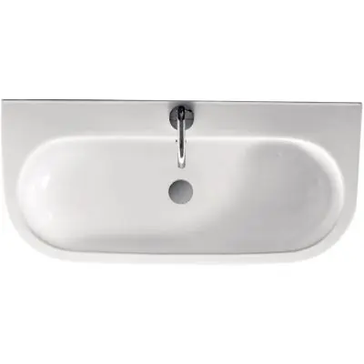 Wysoka jakość Kerasan Flo 315101 umywalka 90x42 cm półokrągła ścienna biała