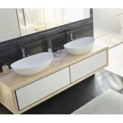 Hoesch Namur 4411010 umywalka 60x35 cm owalna nablatowa biała