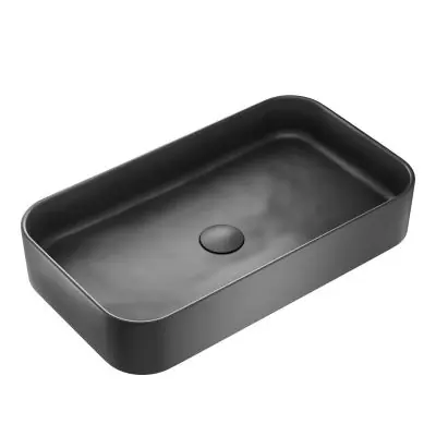 Bestseller Kronenbach Cube KB144630BK umywalka 60.5x35 cm prostokątna nablatowa czarna