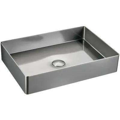 Dostępne od ręki Sapho Aurum AU403 umywalka 50x35.2 cm prostokątna nablatowa stal