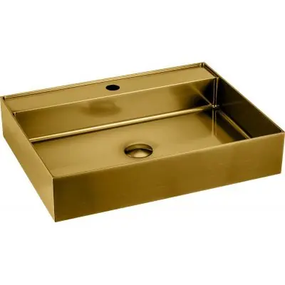 Najlepsza cena Sapho Aurum AU202 umywalka 55x42 cm prostokątna nablatowa złota