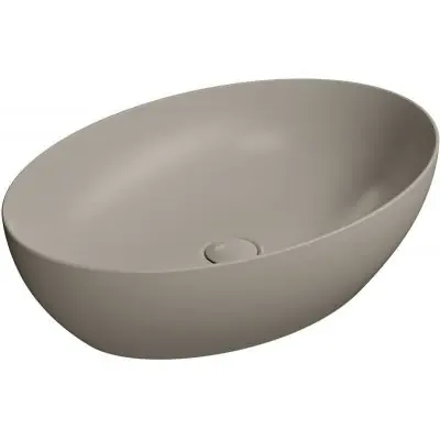 GSI Pura 884205 umywalka 60x42 cm owalna nablatowa brąz/beż
