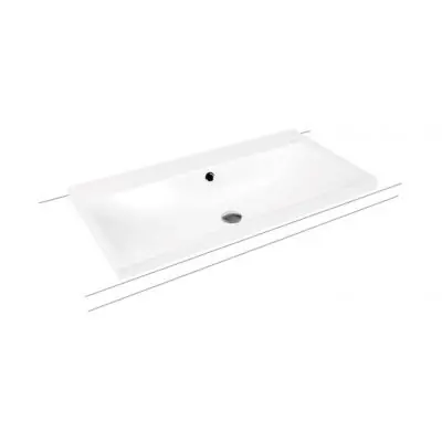 Zniżka Kaldewei Silenio 904006013001 umywalka 90x46 cm prostokątna nablatowa biała