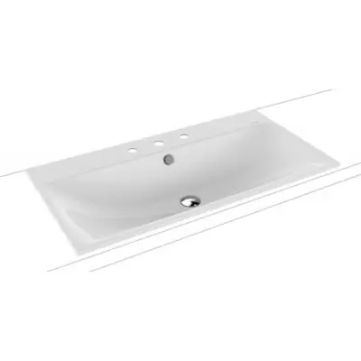 Cena promocyjna Kaldewei Silenio 907806033001 umywalka 90x46 cm prostokątna wpuszczana biała