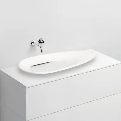 Nowość Clou First CL0227011 umywalka 84x38 cm owalna nablatowa biała