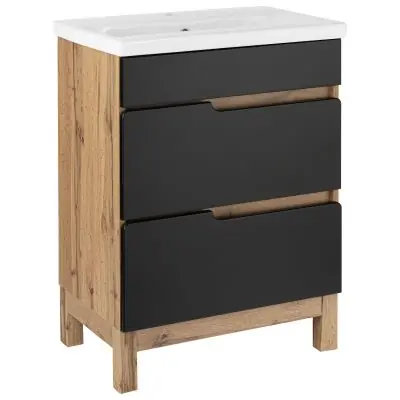 Tylko dziś Astor Alma AMSKU642BN umywalka z szafką 61 cm czarną