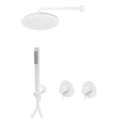 Paffoni Light LIG010BO70ZSC3A zestaw prysznicowy podtynkowy z deszczownicą biały