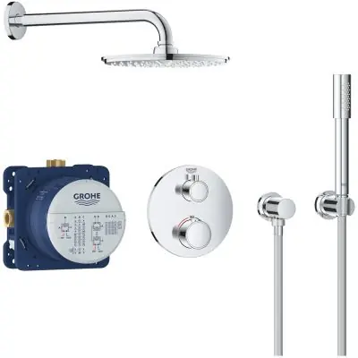Grohe Grohtherm 34732000 zestaw prysznicowy podtynkowy termostatyczny z deszczownicą starlight chrome