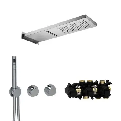 Tani Herzbach Modul 7 70703711101 zestaw prysznicowy podtynkowy termostatyczny z deszczownicą chrom