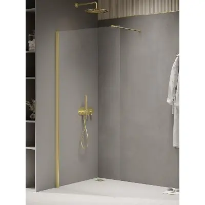 Ostatnie sztuki New Trendy New Soleo Light Gold K2095WP ścianka prysznicowa walk