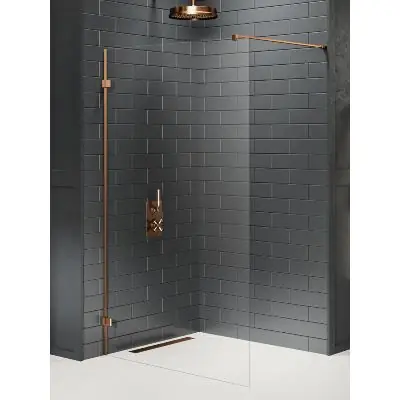 Wysoka jakość New Trendy Avexa Copper Brushed EXK7136 ścianka prysznicowa walk