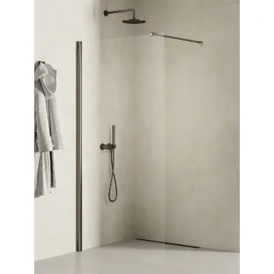Ograniczona ilość New Trendy New Soleo Gunmetal Brushed K2263WP ścianka prysznicowa walk