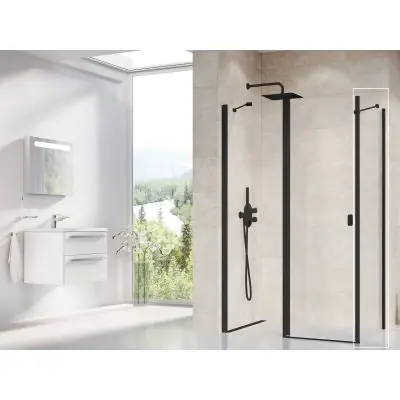 Dodaj do koszyka Ravak Chrome 9QV70300Z1 ścianka prysznicowa 90 cm czarny mat/szkło przezroczyste