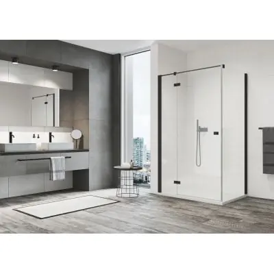 Oferta SanSwiss Annea ANT107000607 ścianka prysznicowa 70 cm czarny mat/szkło przezroczyste