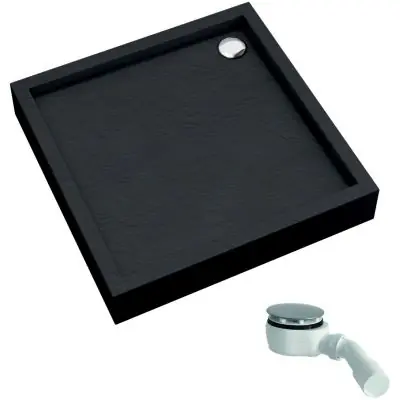 Darmowy zwrot Schedline Favory Plus Black Stone 3STF1K8080CST brodzik kwadratowy z syfonem 80x80 cm czarny
