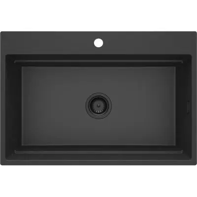 Deante Magnetic ZRMG10B zlewozmywak granitowy 76x52 cm szary/grafitowy/onyx