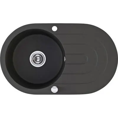Laveo Dafne SBD781T zlewozmywak granitowy 78x47 cm czarny