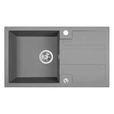 Laveo Barbados SBB511T zlewozmywak granitowy 76x44 cm szary/grafitowy/onyx