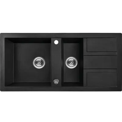 Zamów dziś Laveo Barbados SBB731T zlewozmywak granitowy 100x48 cm czarny