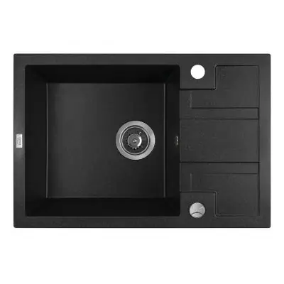Laveo Barbados SBB713T zlewozmywak granitowy 65x44 cm czarny