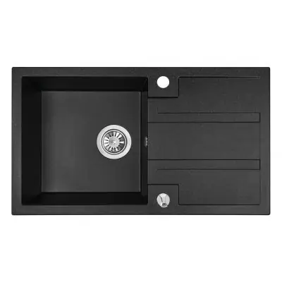 Laveo Barbados SBB711T zlewozmywak granitowy 76x44 cm czarny