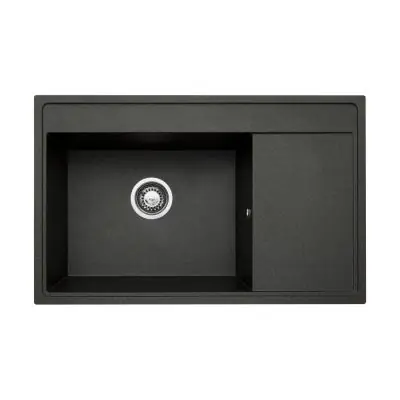 Tylko do końca tygodnia Pyramis Camea 070074301 zlewozmywak granitowy 79x50 cm czarny
