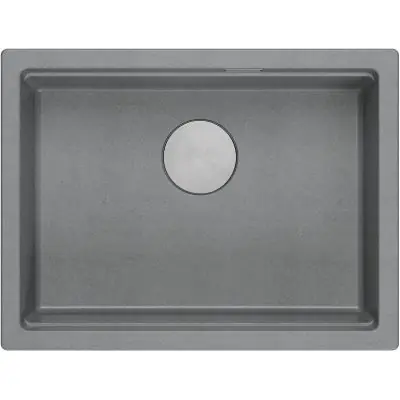 Quadron Logan 100 zlewozmywak 59,5x45 cm Graniteq jasnoszary/stalowy HQJ6045U5_BS_U