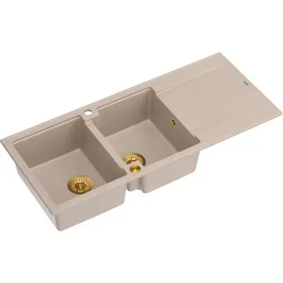Darmowy zwrot Quadron Evan HQE11650U2PVDG1P2O zlewozmywak graniteq 116x50 cm beżowy