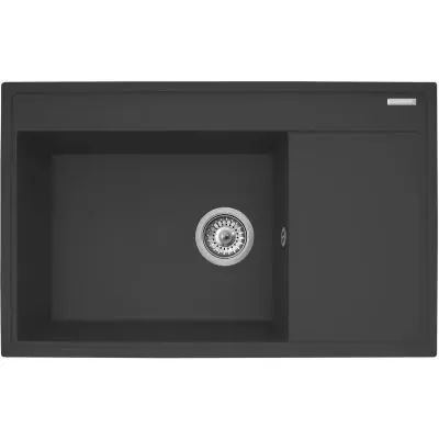 Popularny Pyramis Camea 070058501 zlewozmywak granitowy 79x50 cm czarny