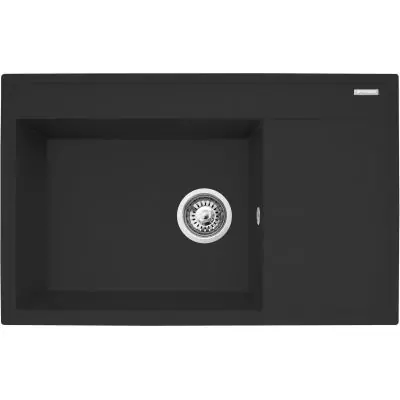 Łatwy zwrot Pyramis Camea 070168401 zlewozmywak granitowy 79x50 cm czarny