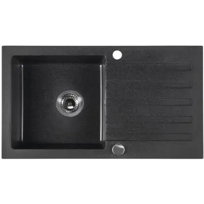 Popularny Sapho GR7204 zlewozmywak granitowy 78x44 cm czarny