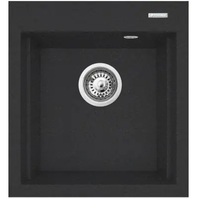 Pyramis Siros 070084301 zlewozmywak granitowy 47x51.5 cm czarny