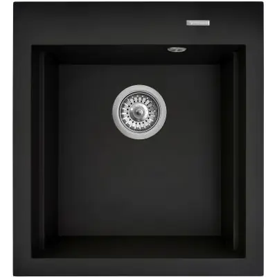 Pyramis Siros 070168901 zlewozmywak granitowy 47x51.5 cm czarny