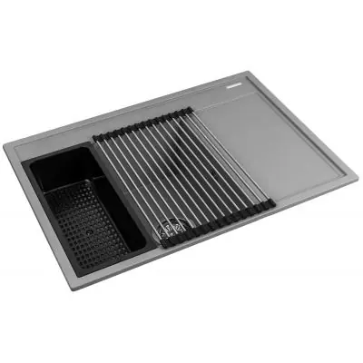 Pyramis Camea 070223511 zlewozmywak granitowy 68x50 cm szary/grafitowy/onyx