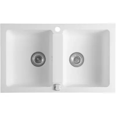 Oferta limitowana Sapho GR2221 zlewozmywak granitowy 78x47.5 cm biały