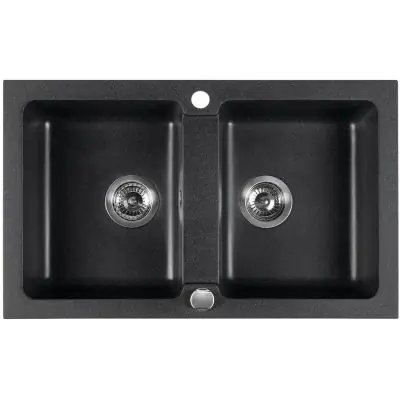 Sapho GR2224 zlewozmywak granitowy 78x47.5 cm czarny