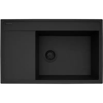 Okazja Pyramis Camea 070168502 zlewozmywak granitowy 79x50 cm czarny