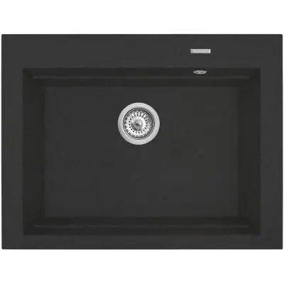 Pyramis Siros 070094201 zlewozmywak granitowy 67x51.5 cm czarny
