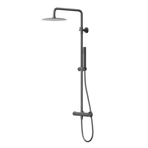 Corsan Zestaw natryskowy z termostatem Kolumna Corsan LUGO Deszczownica 25cm GunMetal Darmowy zwrot