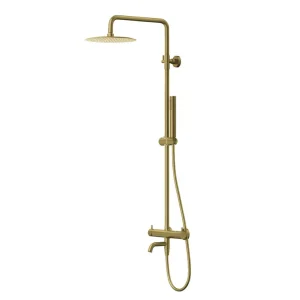 Oferta limitowana Corsan Zestaw natryskowy Kolumna prysznicowa Corsan LUGO Deszczownica 25cm Wylewka obrotowa Złoto Szczotkowane