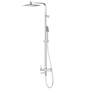 Zniżka Corsan Zestaw natryskowy Kolumna prysznicowa Corsan ANGO Deszczownica 25cm Wylewka obrotowa Chrom