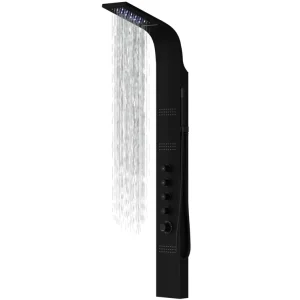 Cena promocyjna Corsan Panel prysznicowy Corsan LED KASKADA Termostat Czarny Deszczownica LED