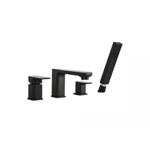 Valvex LOFT BLACK Bateria wannowa 4-otworowa stojąca Czarna 2455950 Wyprzedaż