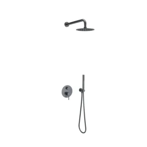 Darmowa dostawa Excellent PI Zestaw wannowo-prysznicowy podtynkowy z deszczownicą 25 cm 2 funkcyjny Grafit szczotkowany AREX.SET.1245AB