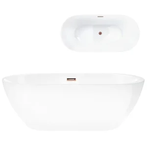 Zniżka Corsan Wanna wolnostojąca Corsan RENO 170 x 80 cm Korek klik-klak Miedziany / Różowe Złoto