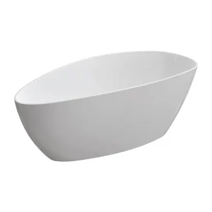 Omnires MARBLE+ BARCELONA Wanna wolnostojąca 156x71 z lanego marmuru Biały połysk BARCELONA156BP Darmowa dostawa